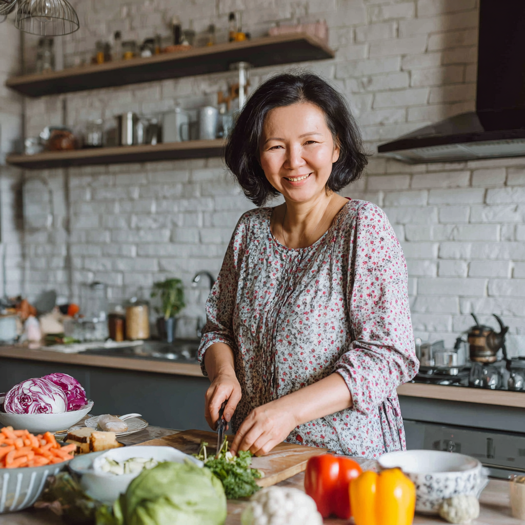 Happy elderly Uzbek man exercising outdoors with healthy meal nearby